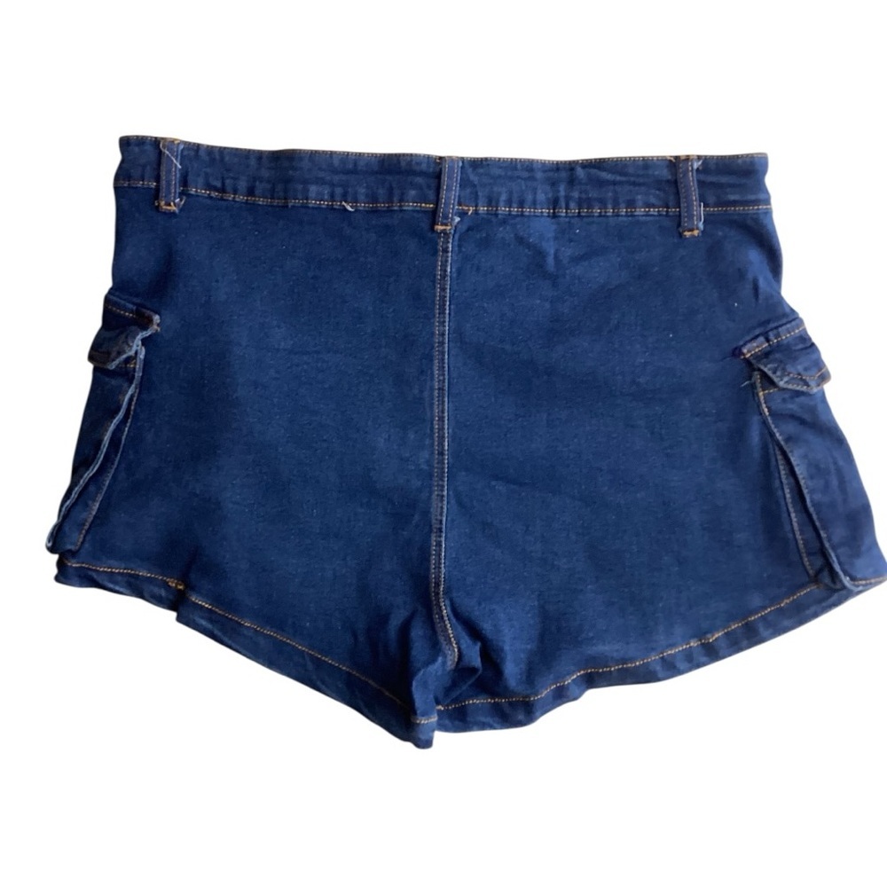 Plus Size Shorts Daisy Blue Cargo Shorts Size 2X Stretch Dark Wash - Picture 7 of 9